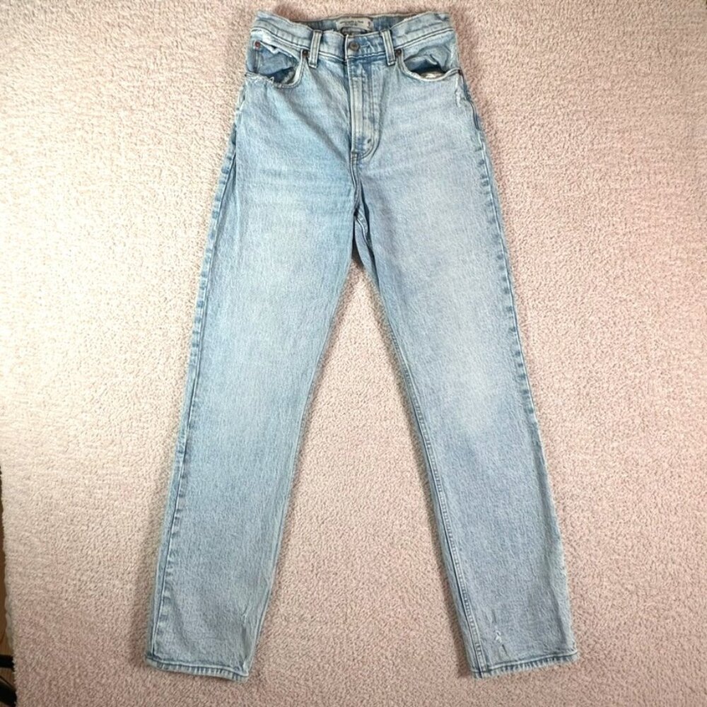 Abercrombie Fitch Jeans 90s Straight Ultra High Rise Curve Love Light Size 26/2